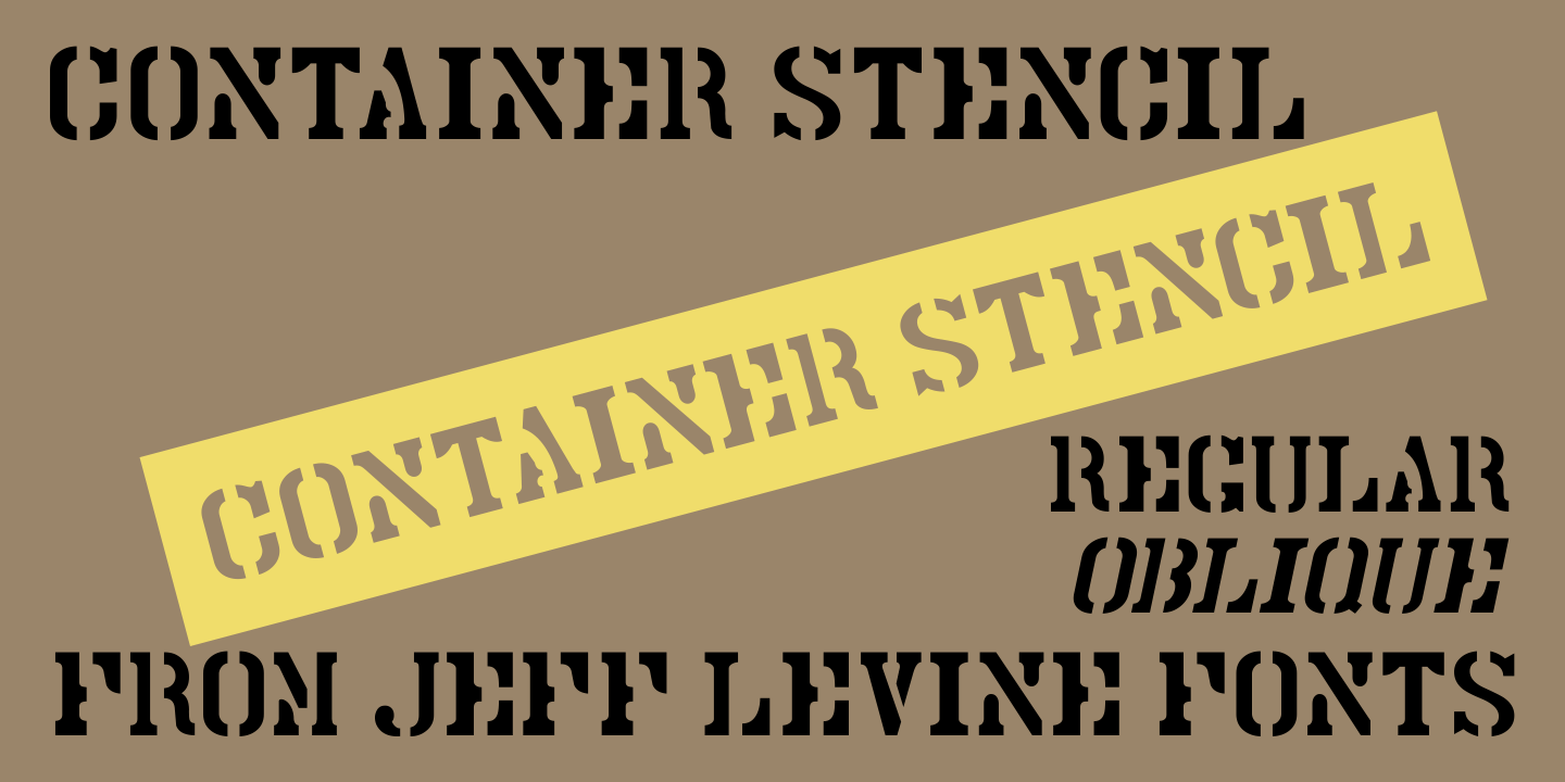 Container Stencil Font Family Poster