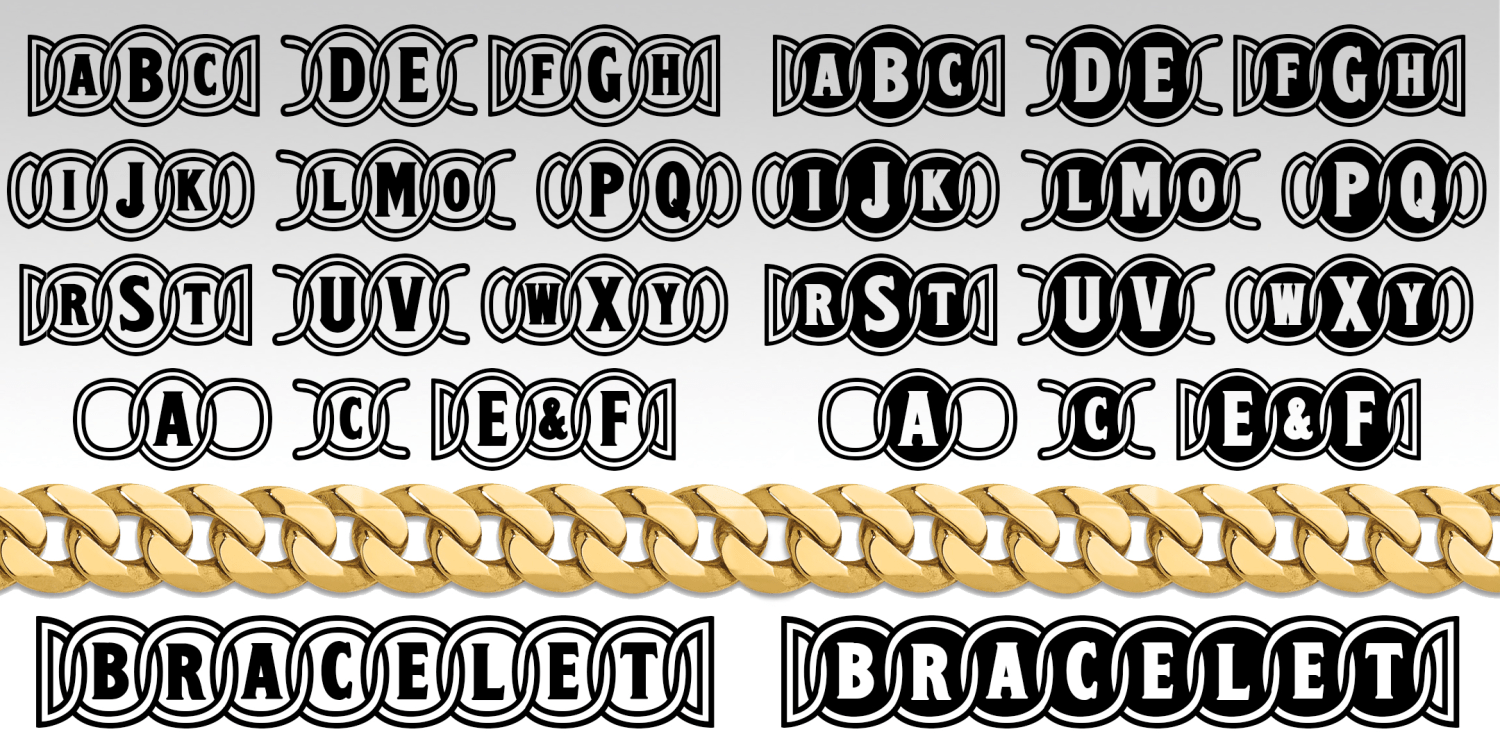 Bracelet Monograms Font Family Poster
