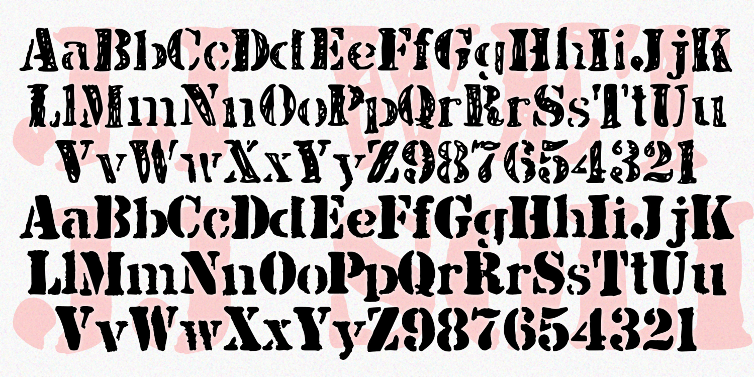 JJ Stencil Font Poster #2