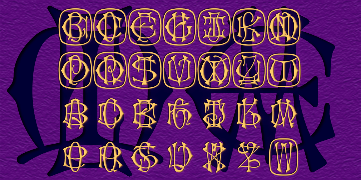 Entwined Monograms Font Family Poster