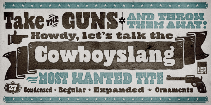 Cowboyslang Font Poster