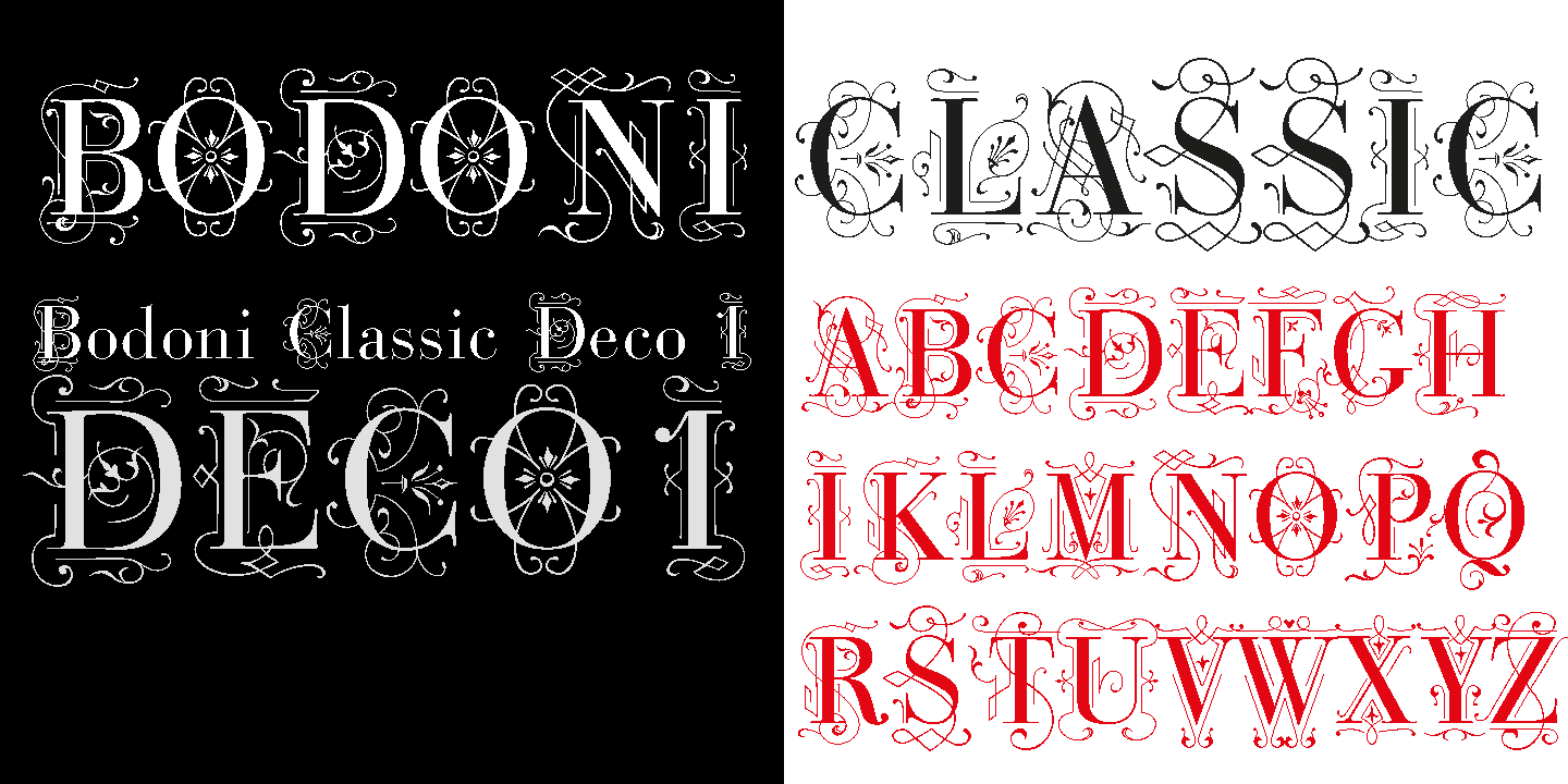 Bodoni Classic Deco Font Poster #1