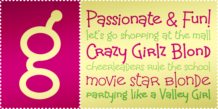 Crazy Girlz Blond BTN Font Family Poster