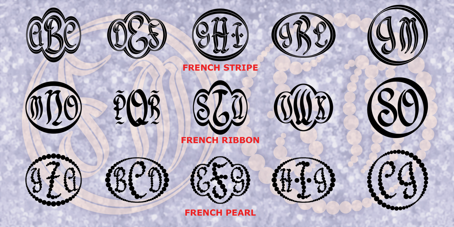 French Monograms Font Family Poster