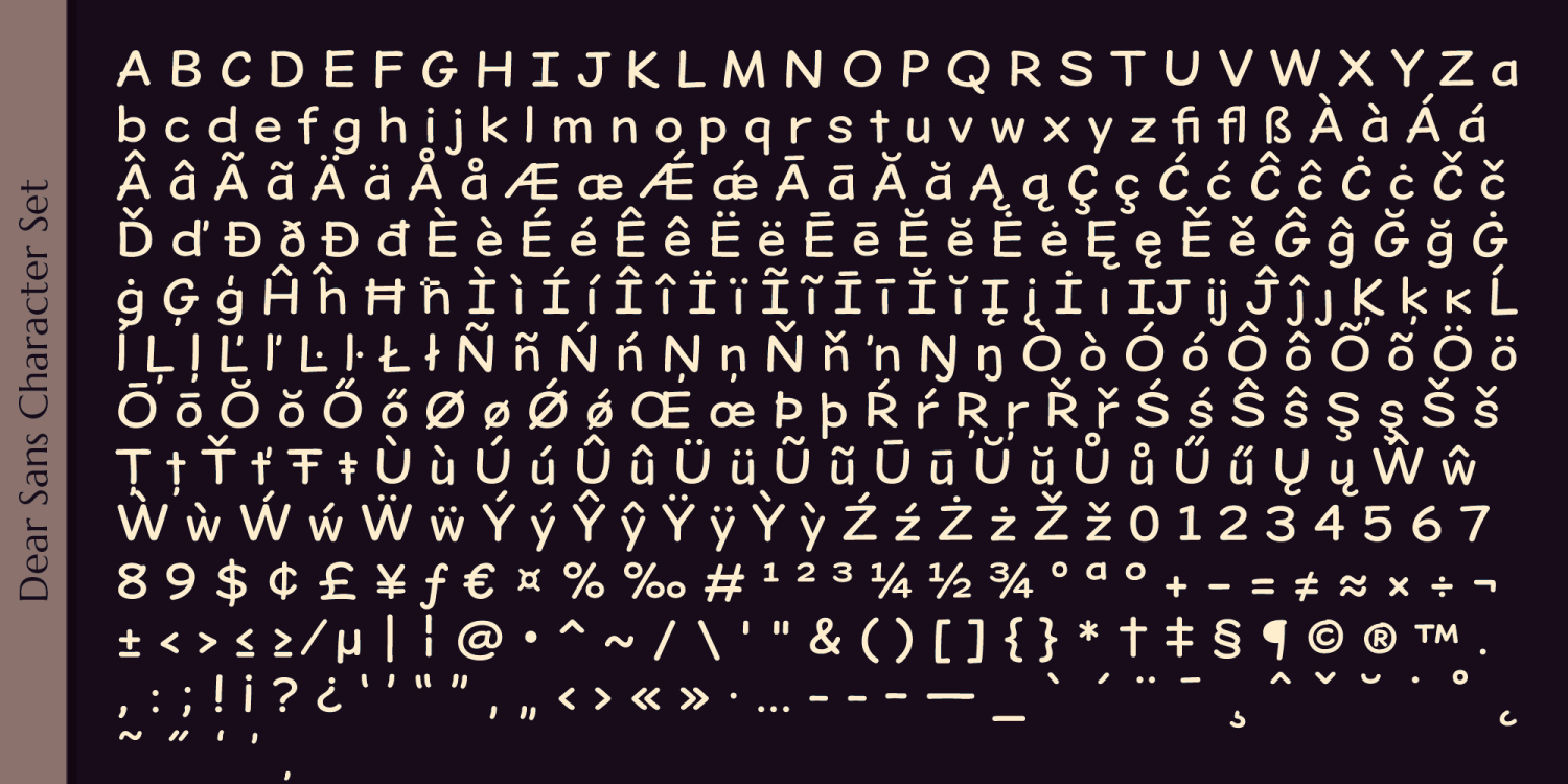 Dear Sans Font Poster #1