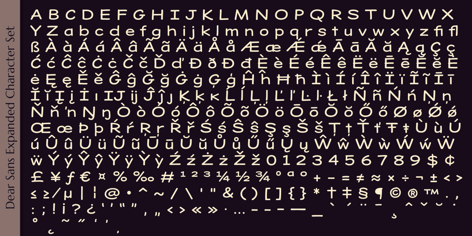 Dear Sans Font Poster #1