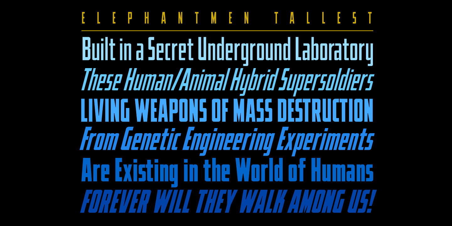 Elephantmen Tallest & Greatest Font Poster #1