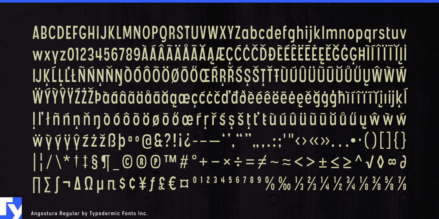 Angostura Font Poster #1