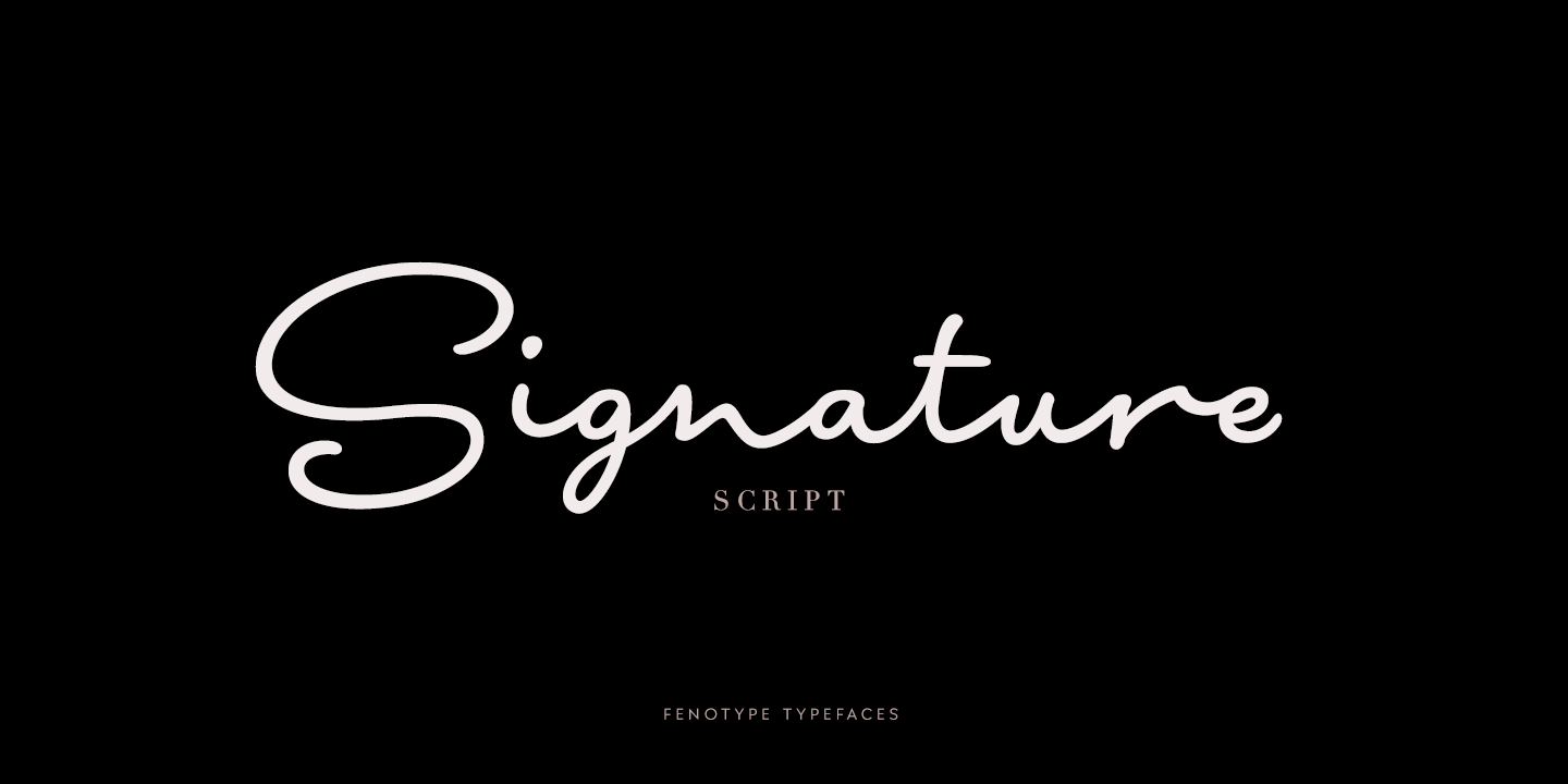Signature Script Fenotype Font Family Poster