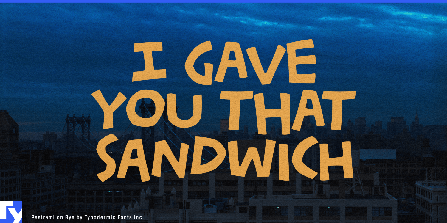 Pastrami on Rye Font Poster #1