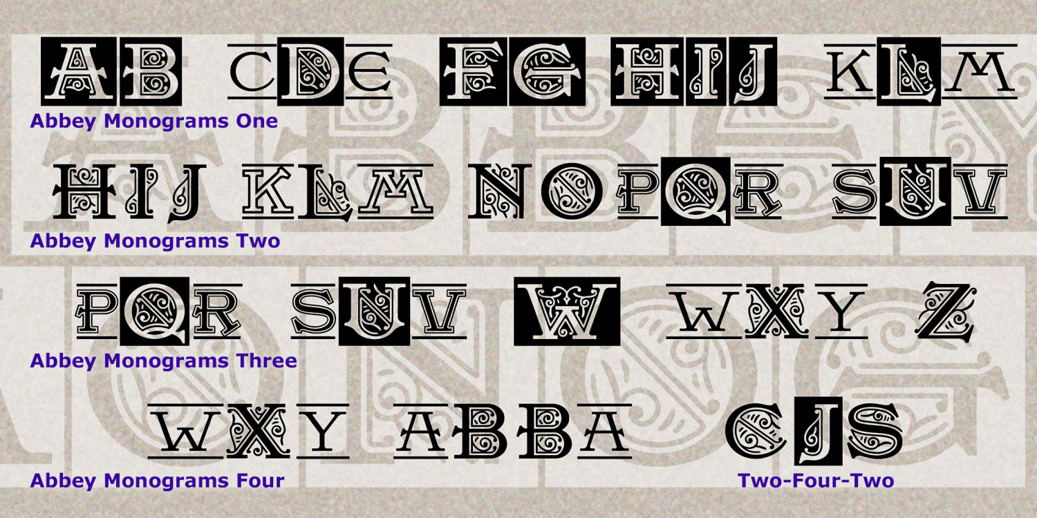Abbey Monograms Font Family Poster