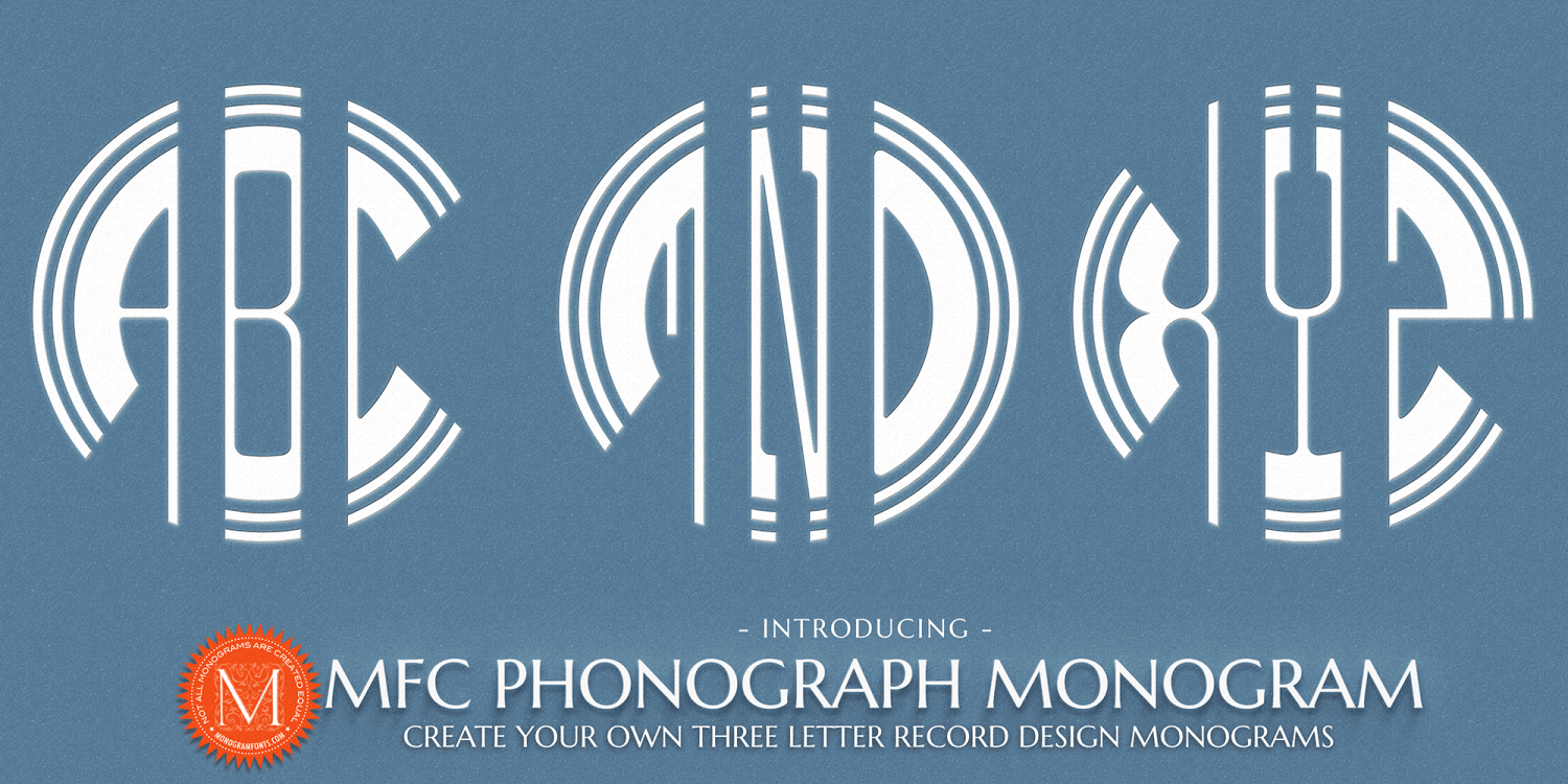 MFC Phonograph Monogram Font Family by Monogram Fonts Co | Font Bros