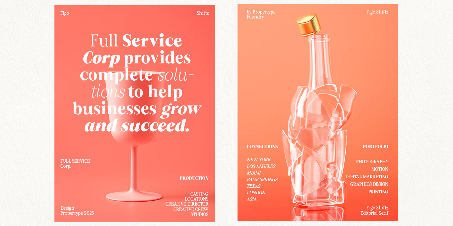 Figo Shiftz Font Family Poster