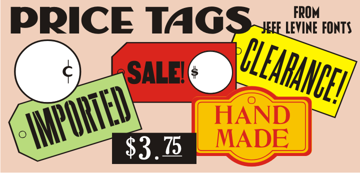Price Tags Font Family