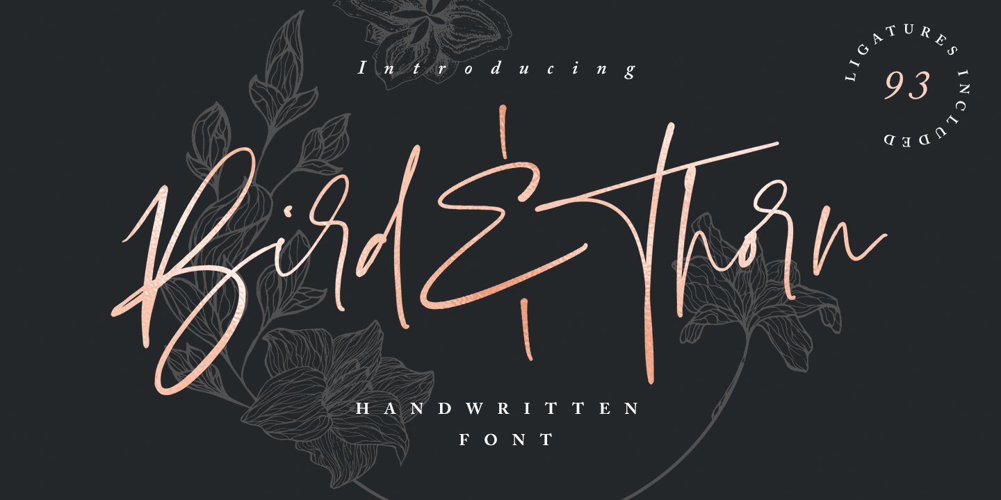 Bird and Thorn Font Poster #1
