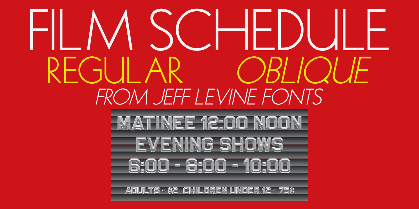 Film Schedule Font Family Poster