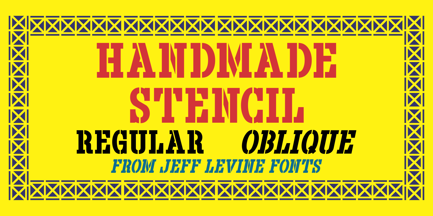 Handmade Stencil Font Family Poster