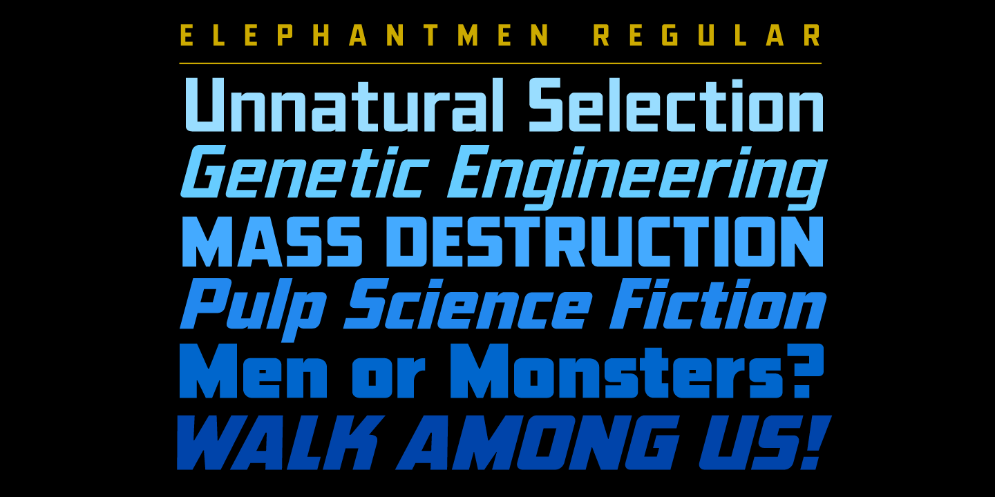 Elephantmen Font Poster #1