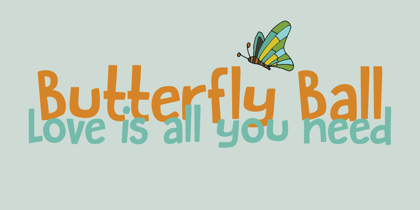 Butterfly Ball Font Poster #1