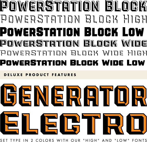Powerspec Font PowerStation Block + Wide Font Bundle by Alphabet Soup | Font Bros