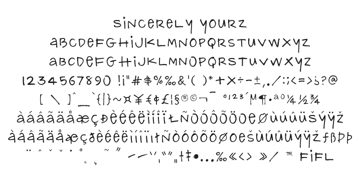 Sincerely Yourz Font Poster #1