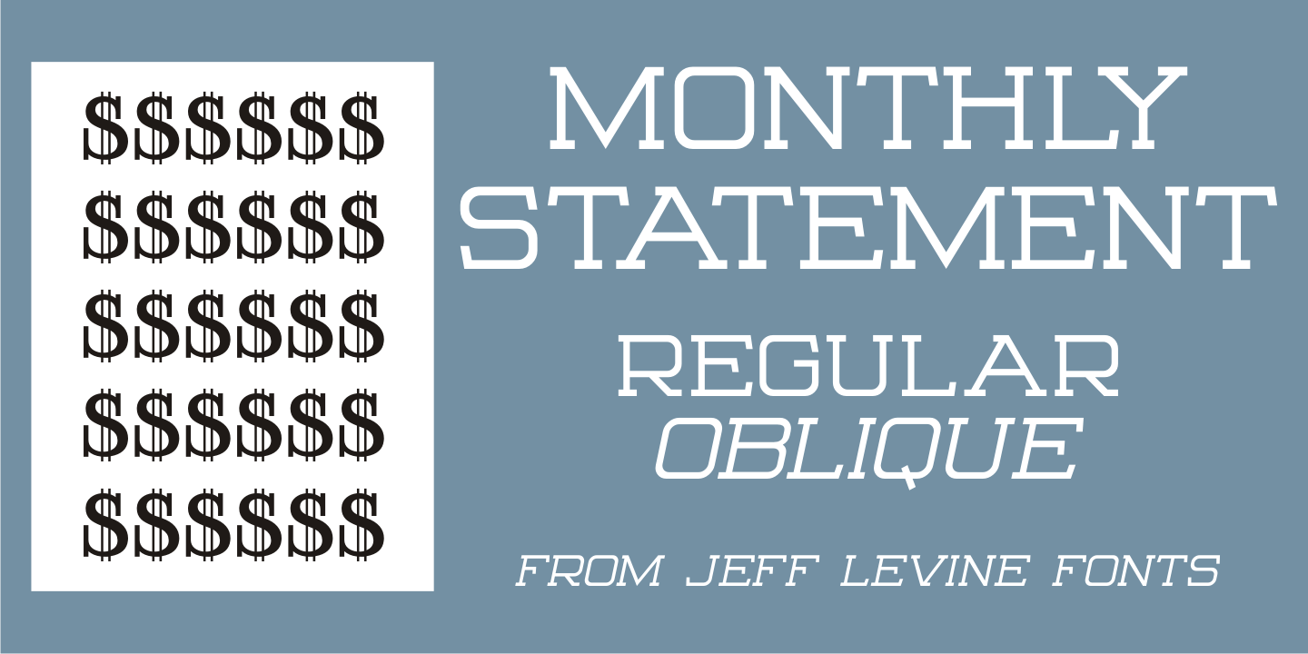 Monthly Statement Font Poster #1