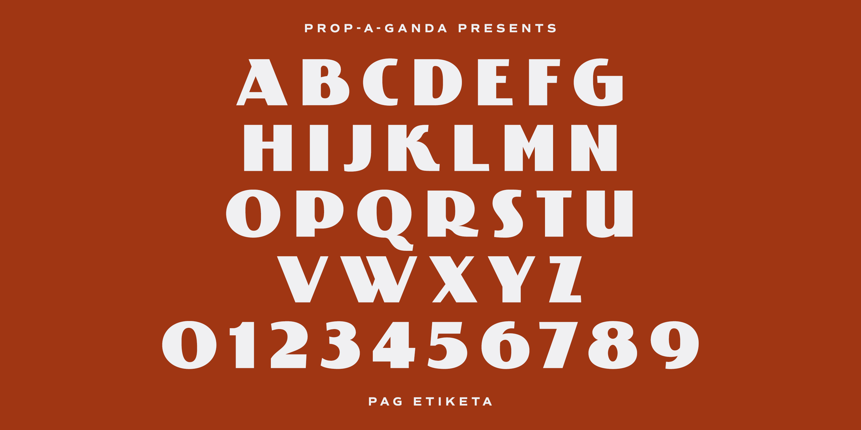 PAG Etiketa Font Poster #1