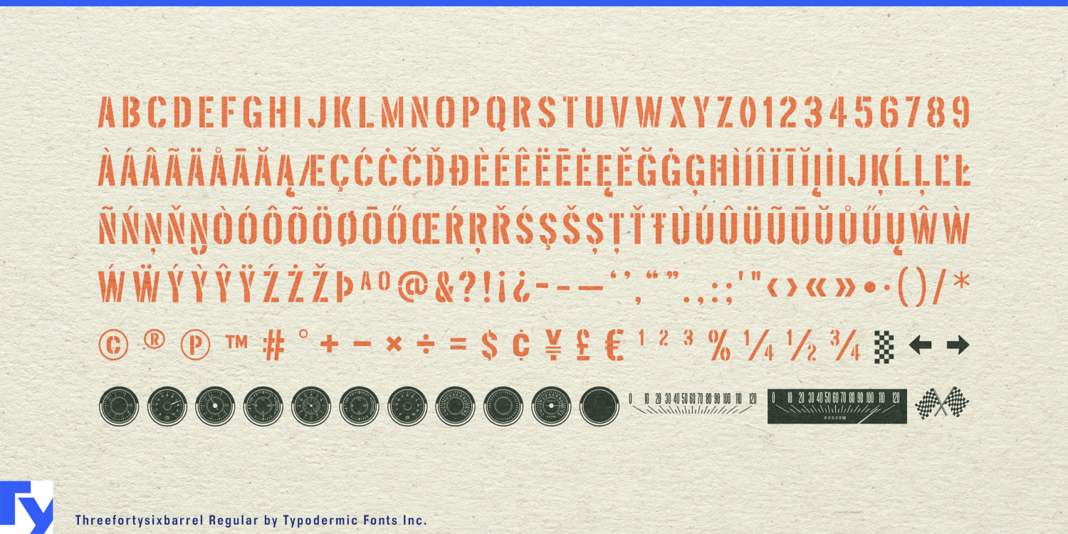 Threefortysixbarrel Font Poster #7