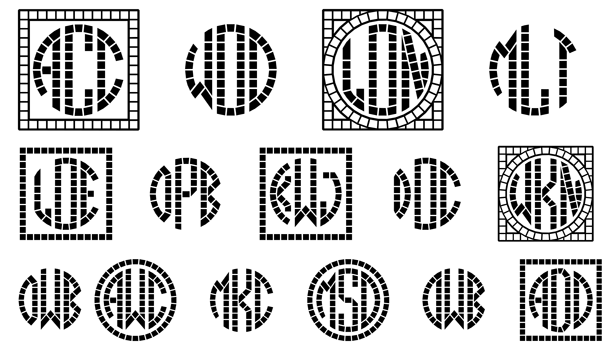 Mosaic Monograms Font Poster #2