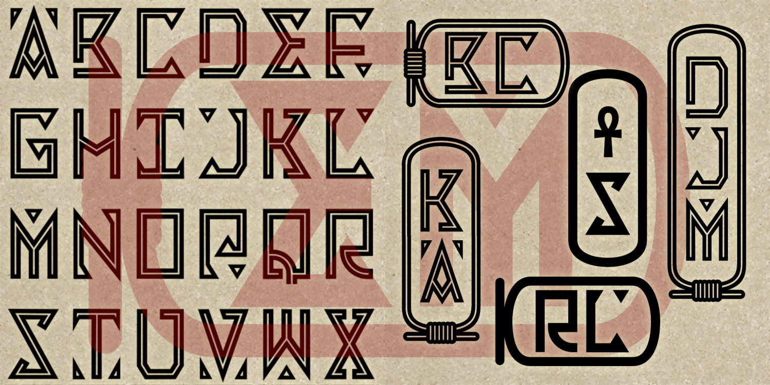 Egyptian Monograms Font Family Poster