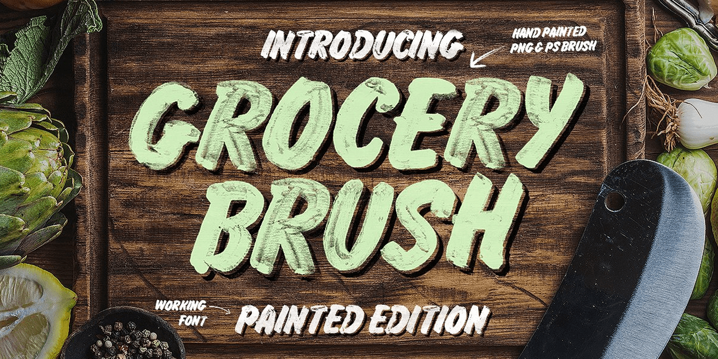 Grocery Brush Font Poster #1