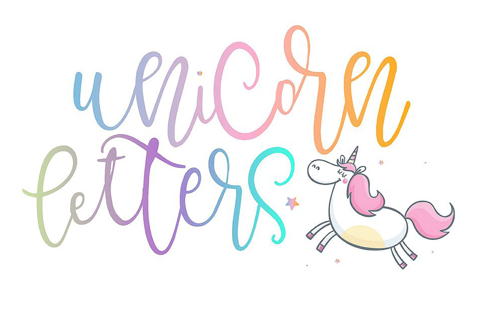 Unicorn Letters Font Family Poster