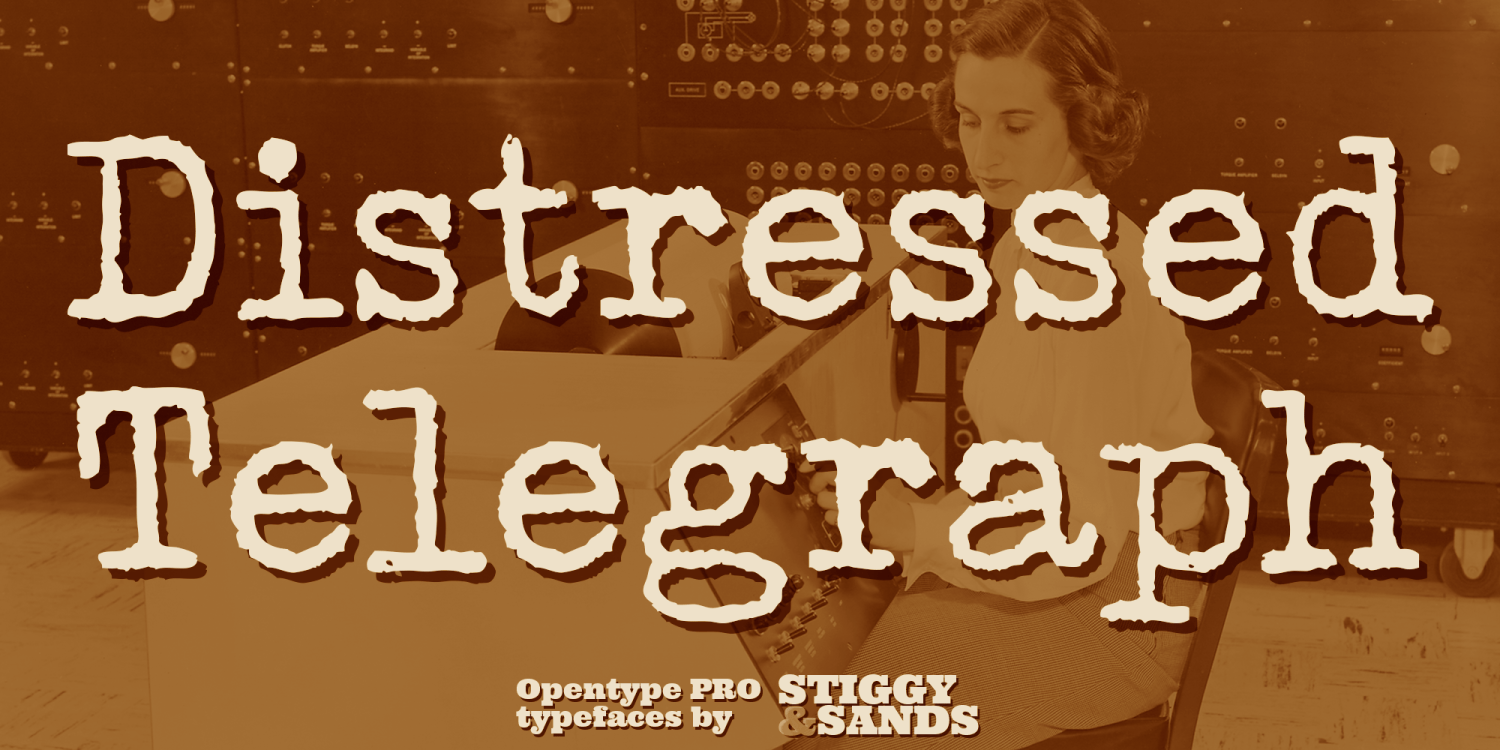 Distressed Telegraph Font Family