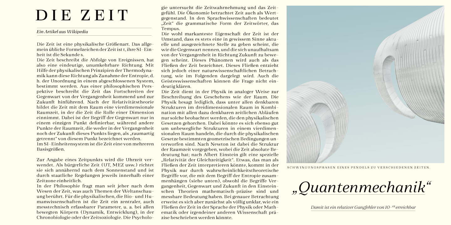 Zeit Font Poster #1
