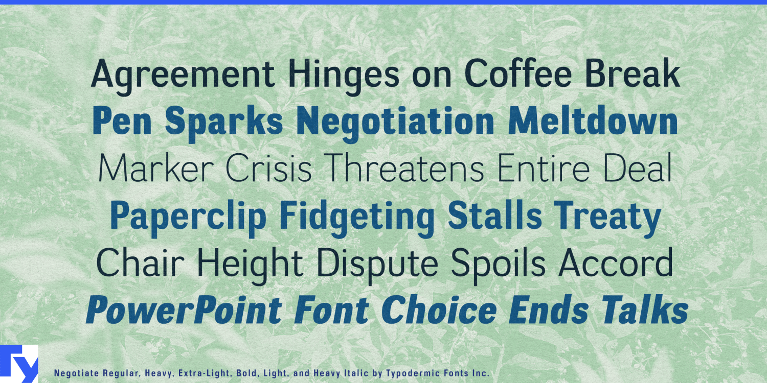 Negotiate Font Poster #1