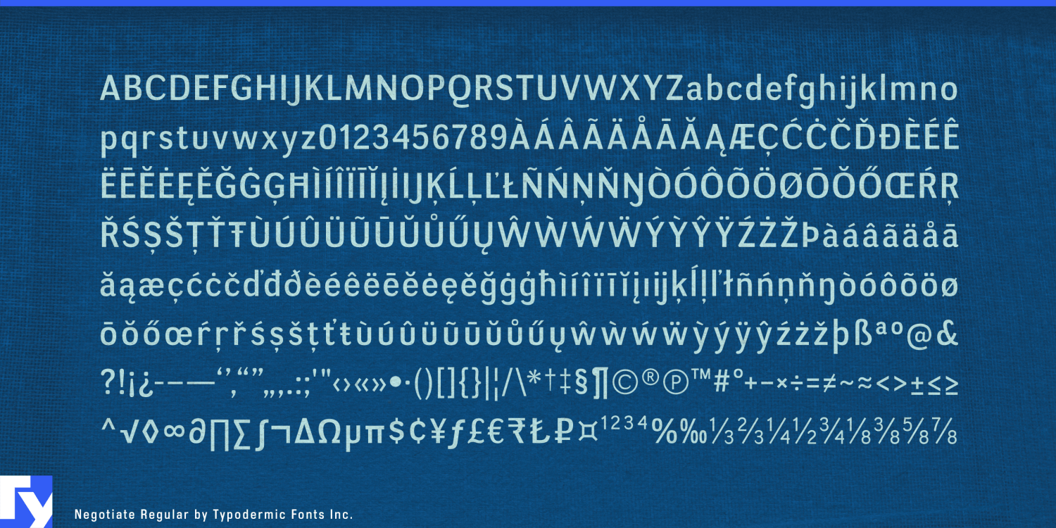 Negotiate Font Poster #1