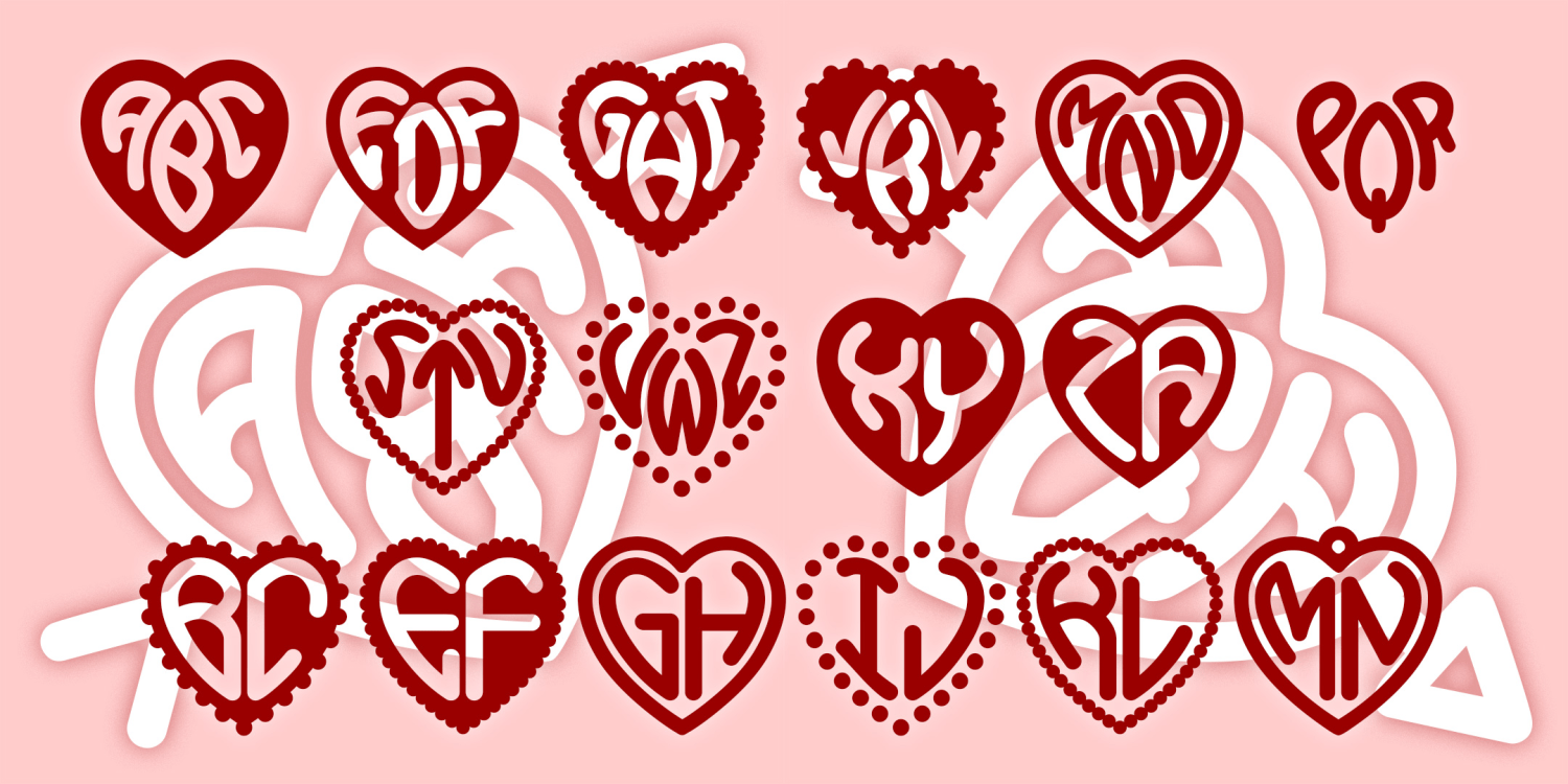 Heart Monograms Font Poster #1