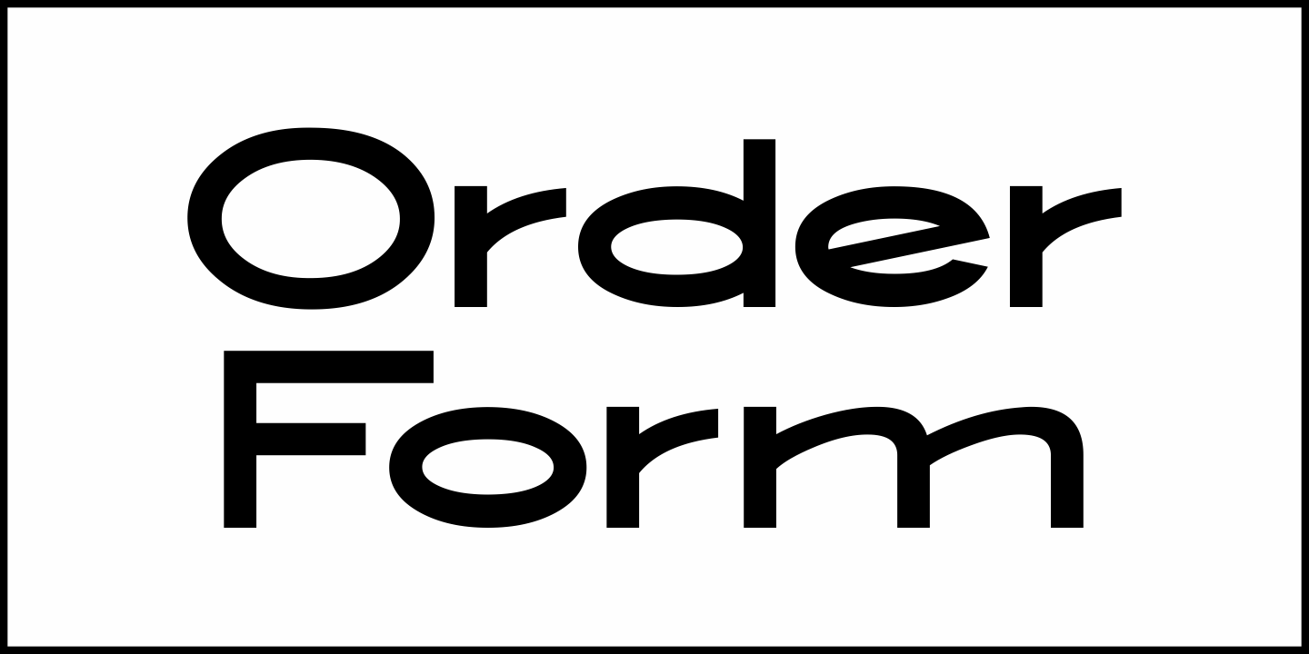Order Form Font Poster #2