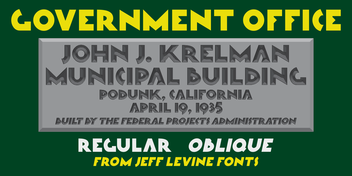 Government Office Font Family Poster