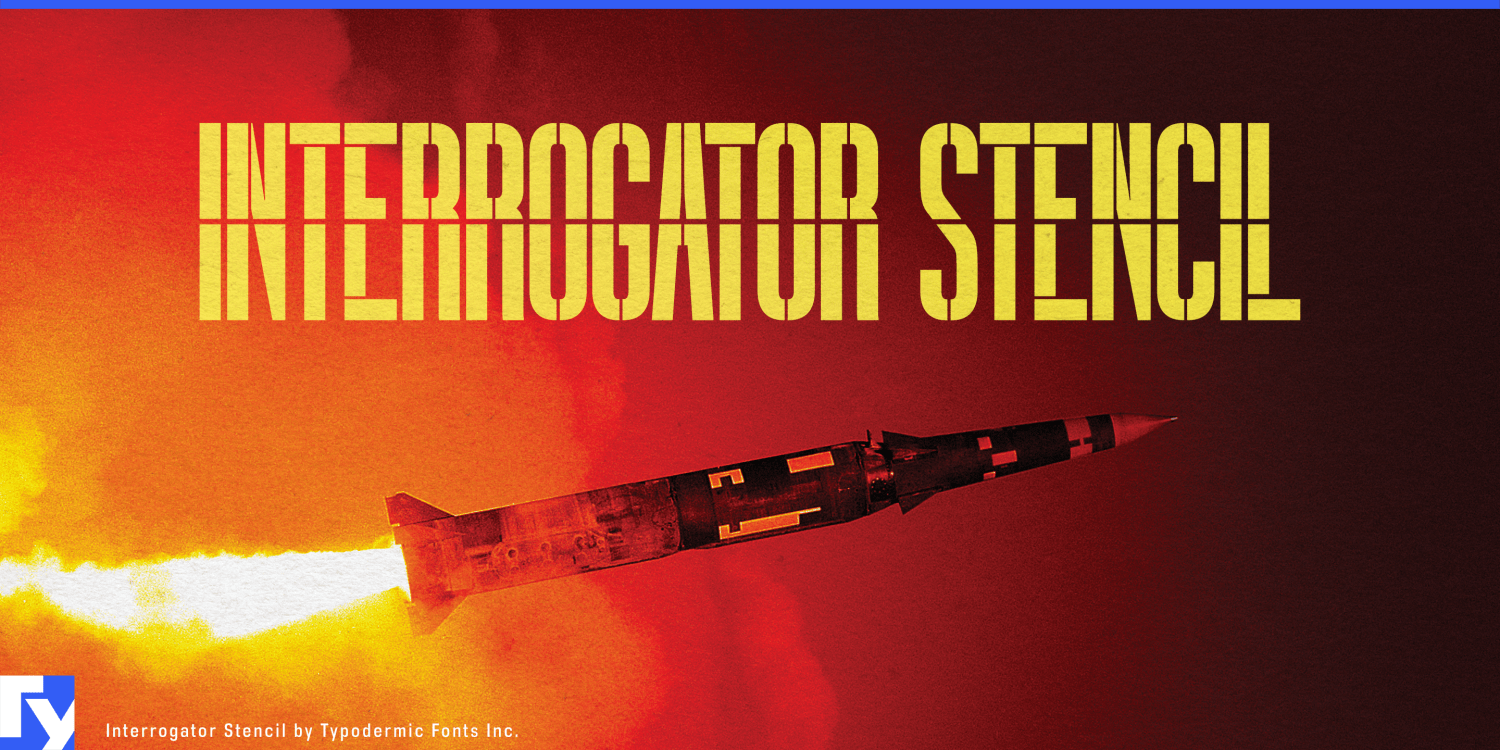 Interrogator Stencil Font Poster #1