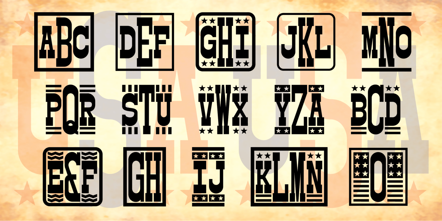 American Monograms Font Family Poster