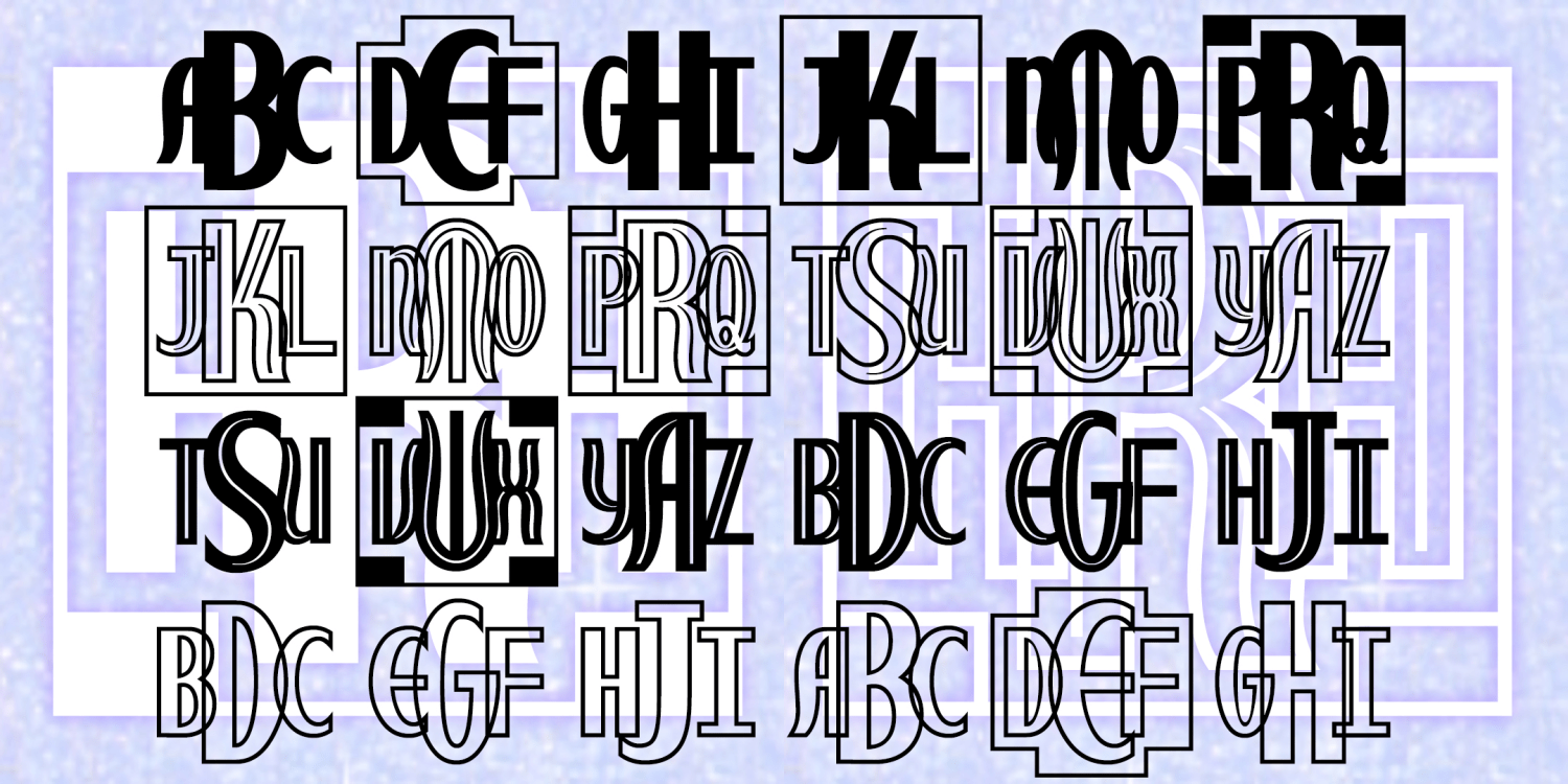 Royal Wedding Monograms Font Family Poster