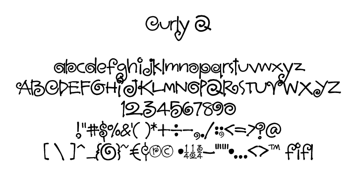 Curly Q Font Poster #1