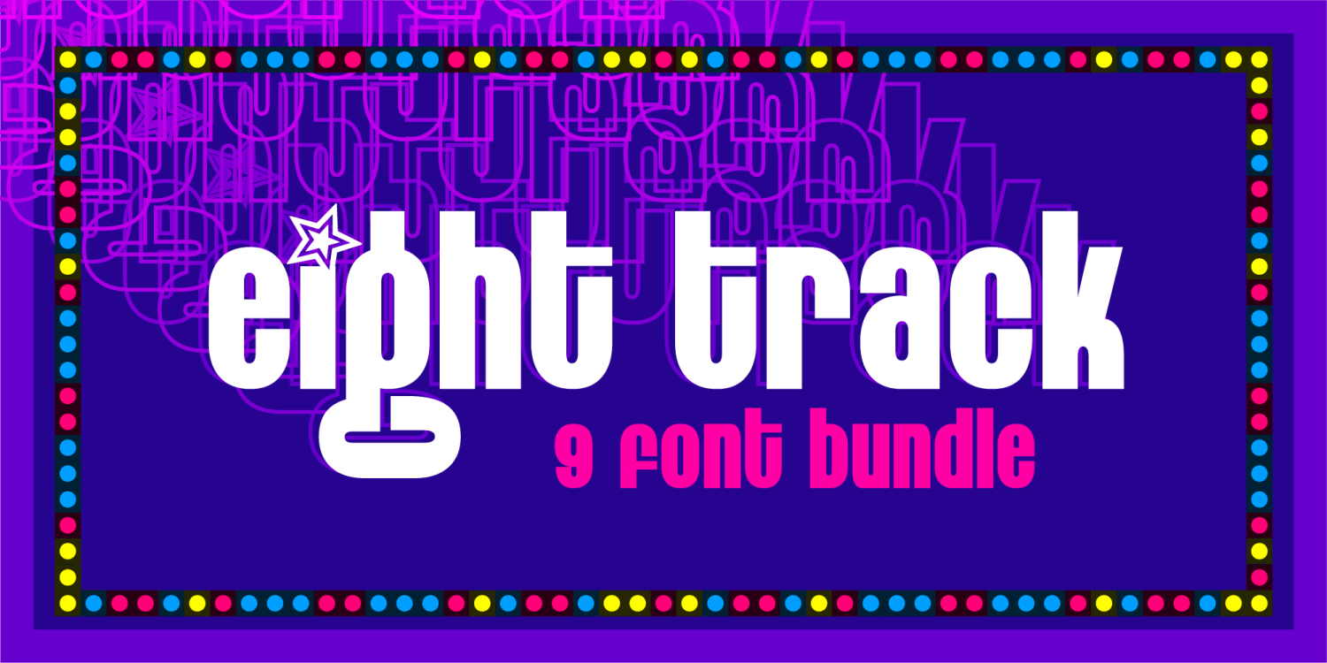 Eight Track Complete Font Poster #1