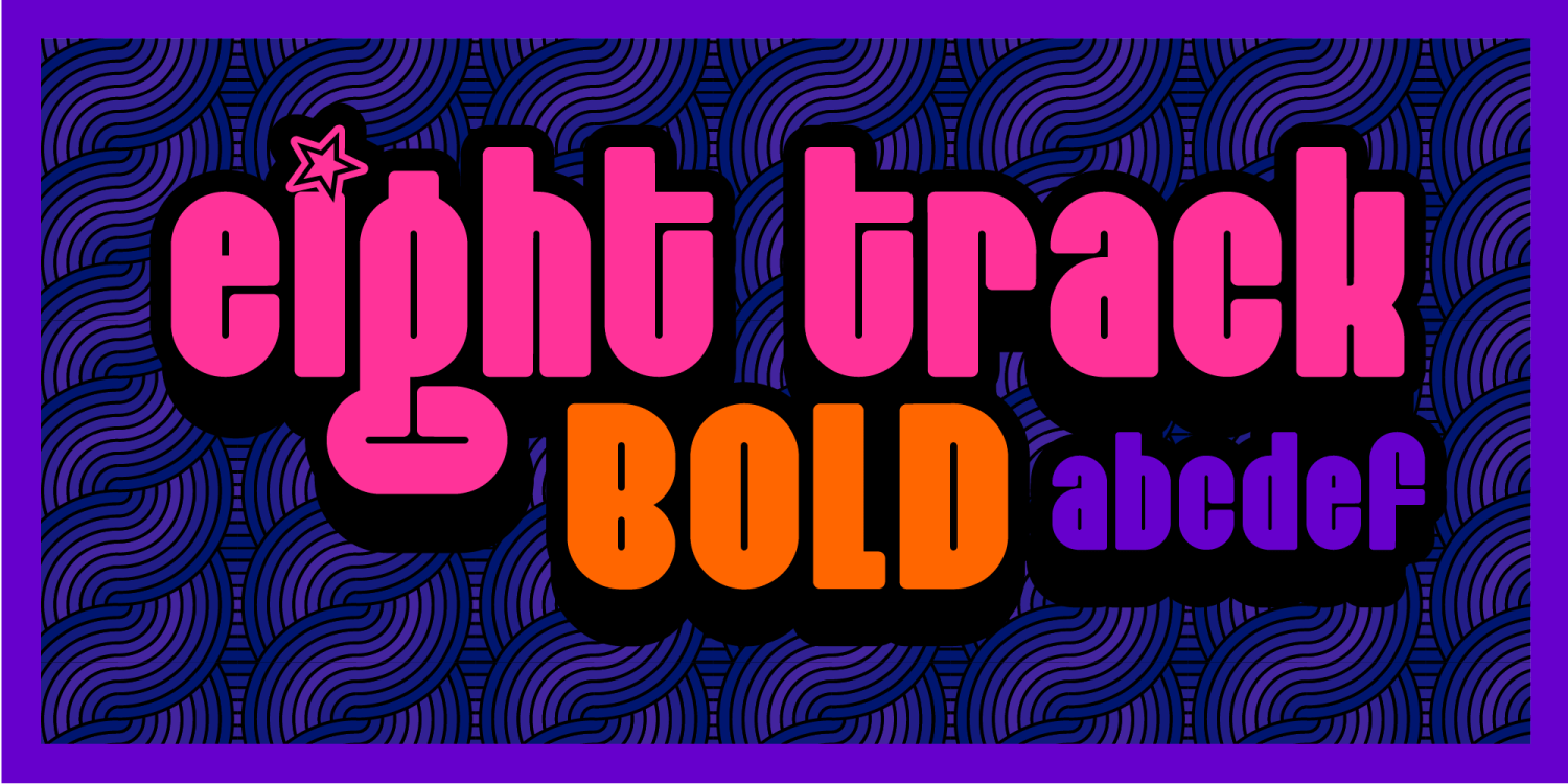 Eight Track Complete Font Poster #1