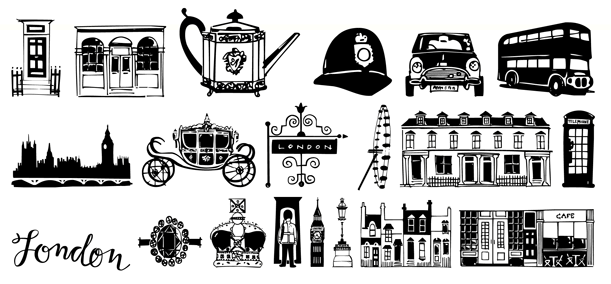 London Doodles Poster