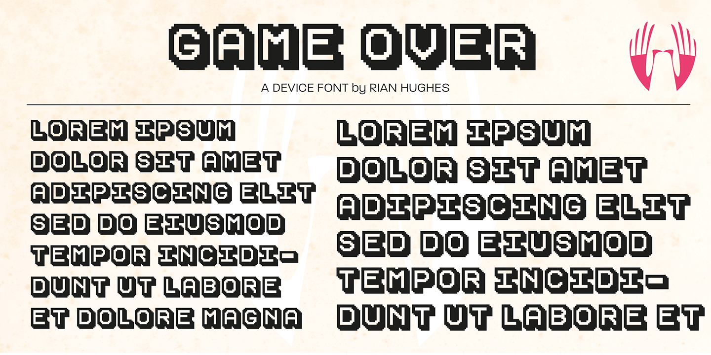 Font Over Sign Game Over Font Family by Device | Font Bros