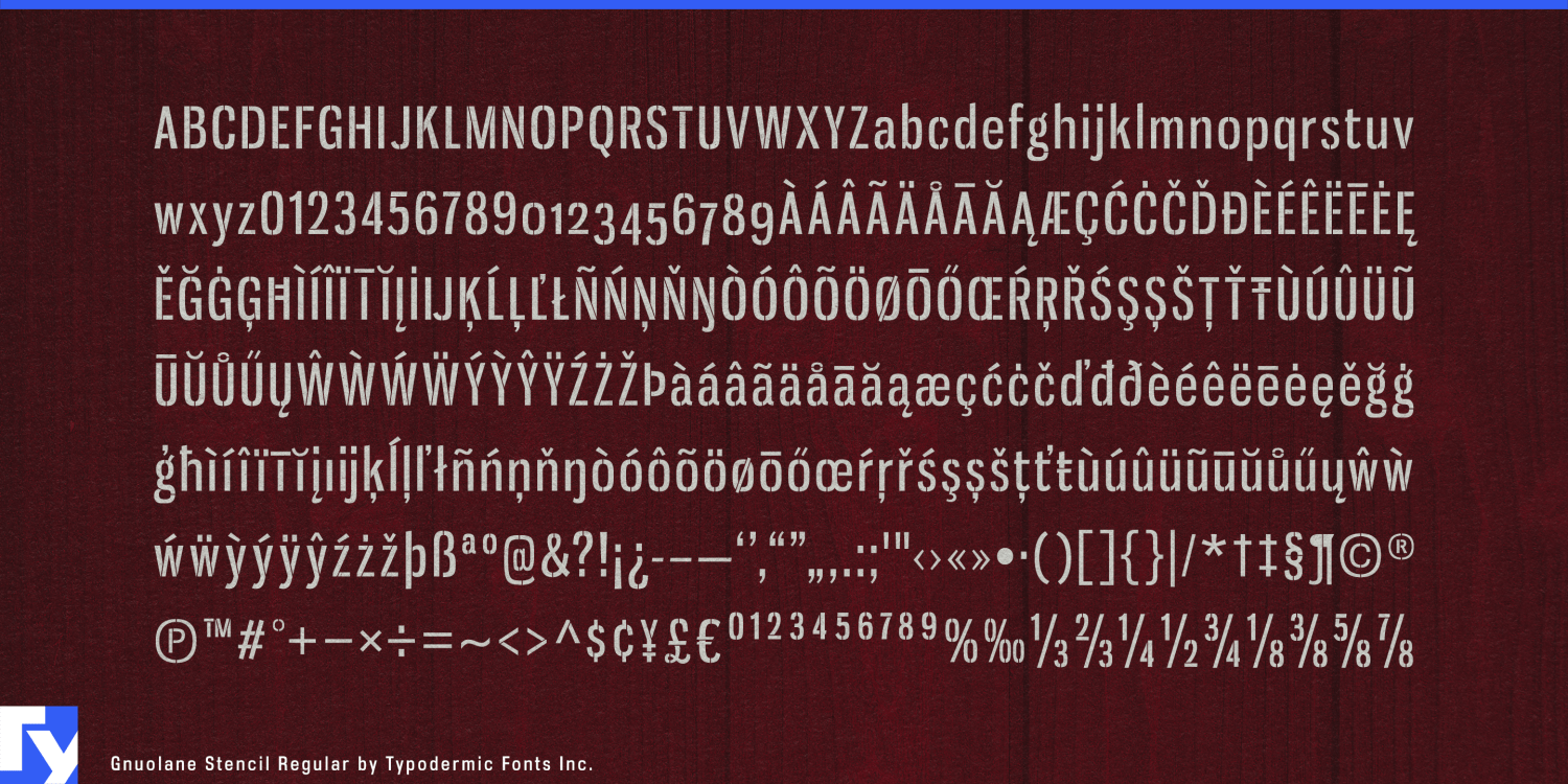 Gnuolane Stencil Font Poster #1