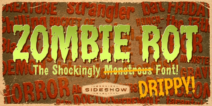 Zombie Rot Font Poster #1