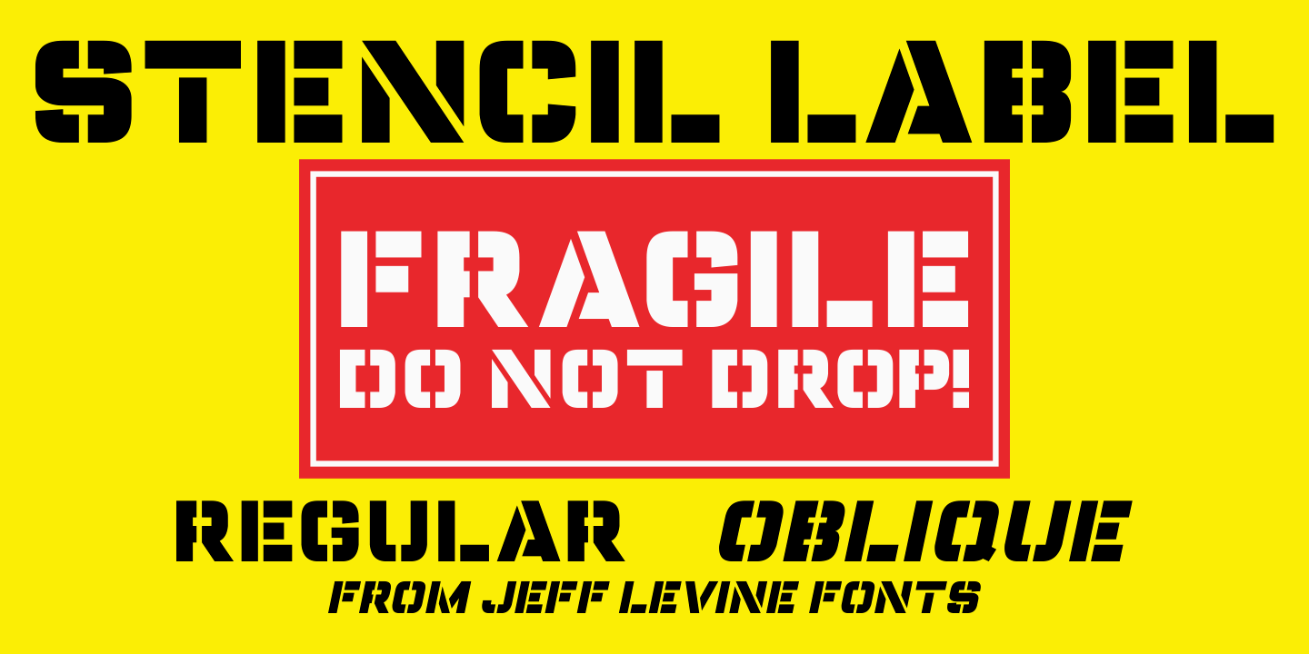 Stencil Label Font Family